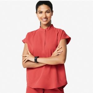 COPY - FIGS Clay Rafaela Mandarin Collar Top